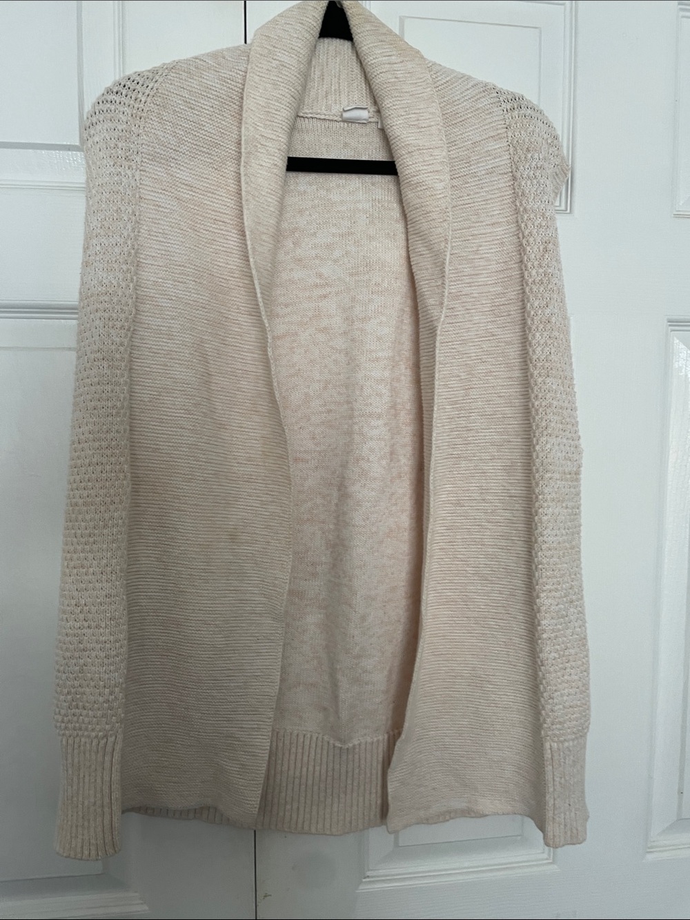 GAP Cream Open-Front Shawl Collar Cardigan